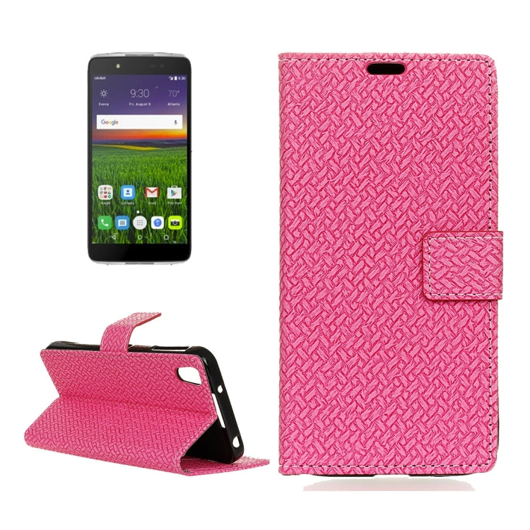 For Alcatel IDOL 4 Weaving Texture Horizontal Flip PU Leather Case with Magnetic Buckle & Holder & Card Slots & Wallet & Photo Frame