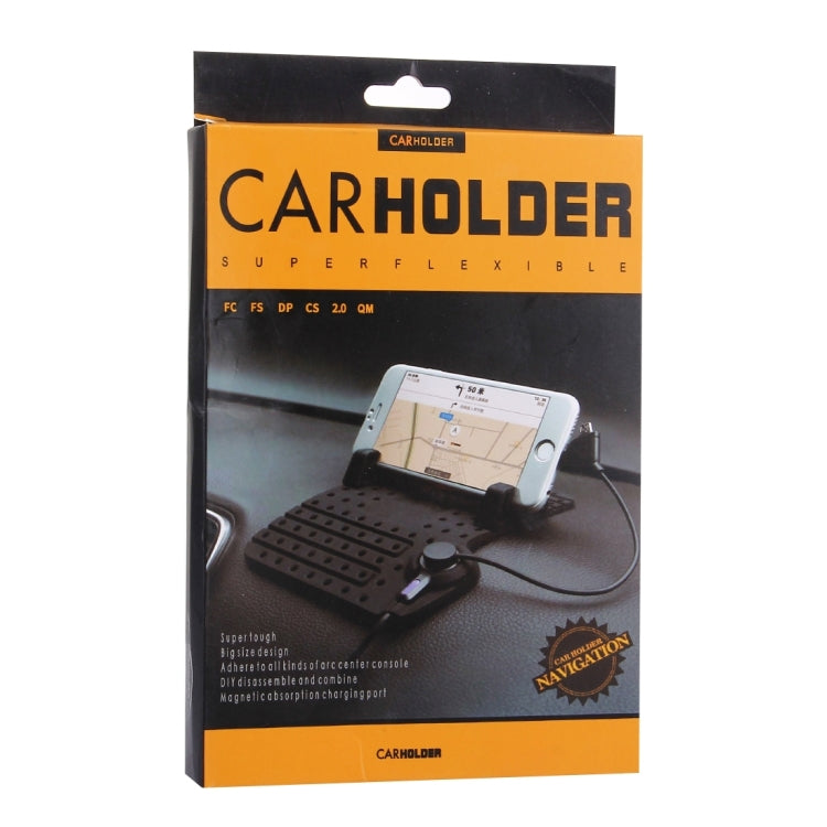 Silicone Pad Car Phone Holder with Charging Cable, For iPhone, Galaxy, Huawei, Xiaomi, LG, HTC and Other Smart Phones
