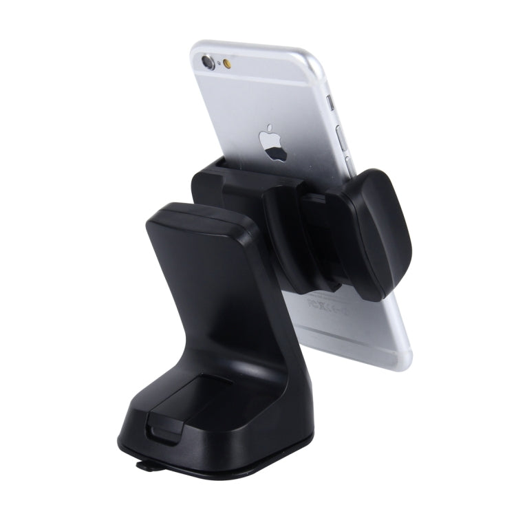 Height Adjustable Z-shaped Universal Suction Cup Car Phone Holder, Suitable for 2-3.4 inch Width Phone (Black+Grey), For iPhone, Galaxy, Huawei, Xiaomi, LG, HTC and Other Smart Phones