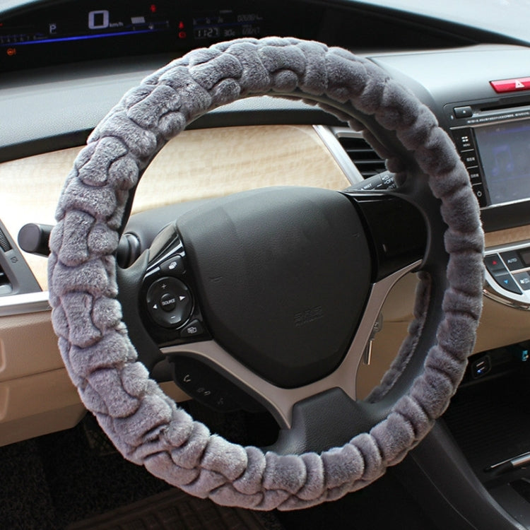 Bone Flower Imitation Rabbit Plush Steering Wheel Cover