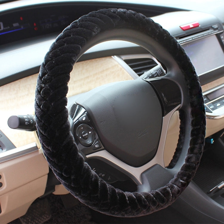 Plush Embossed Short Plush Car Steering Wheel Cover