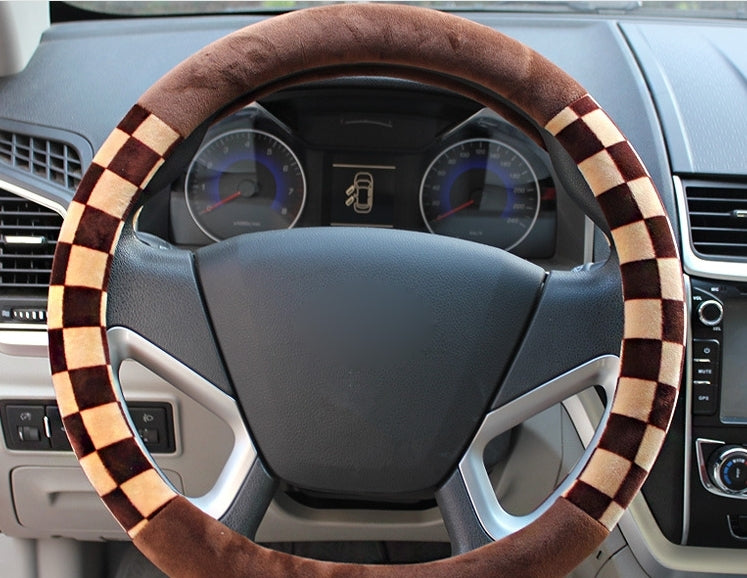 Plush Steering Wheel Cover Personality Squares