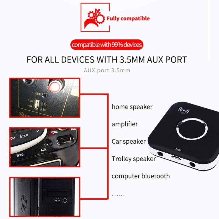 B7 CSR8635 Bluetooth V4.1 Music Audio Receiver, Support AUX / NFC / Hands-free, For iPhone, Samsung, HTC, Sony, Google, Huawei, Xiaomi and other Smartphones(Black)