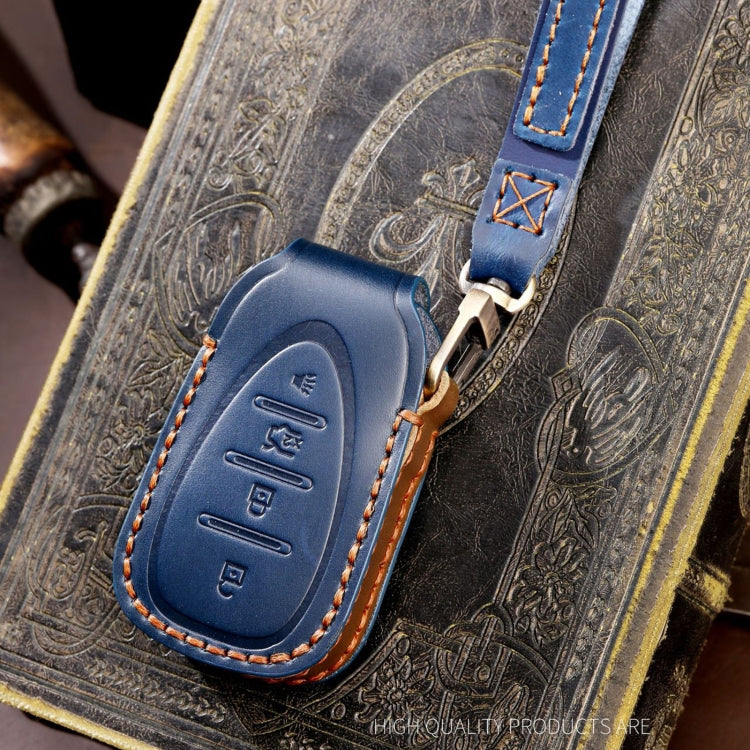 For Chevrolet 4-button Hallmo Car Cowhide Leather Key Protective Cover Key Case