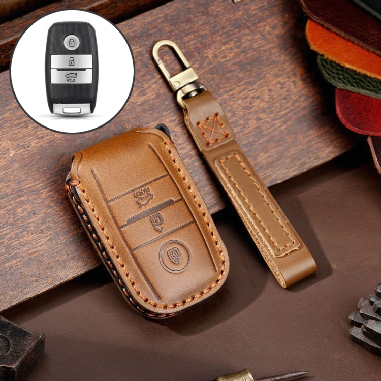 For Kia Sportage R / K5 / K4 / K2 / KX3 Hallmo A Style Car Cowhide Leather Key Protective Cover Key Case