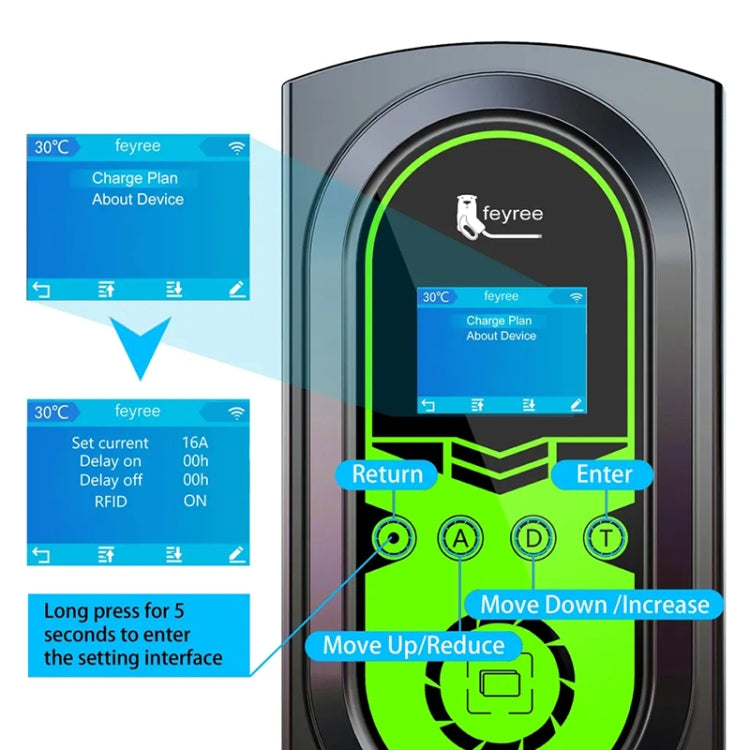 Feyree 22KW Home Wall Mounted EV Charger Car Type 2 Charging Pile