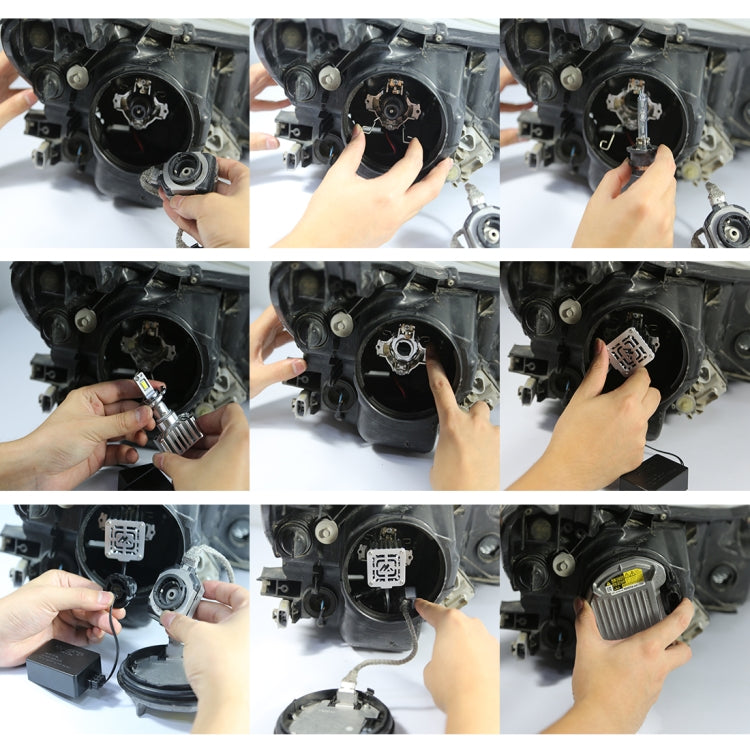 1 Pair D Series D2 Car HID Ballast to LED Headlight DC12V / 35W / 6000K / 4000LM(White Light)