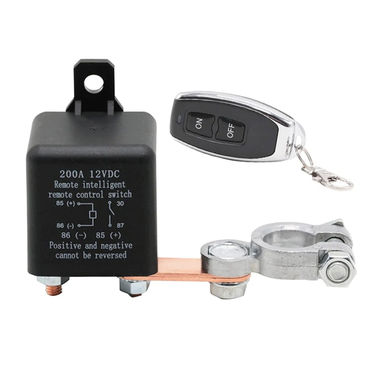 ZL180 12V 200A Car Relay Remote Rireless Battery Isolator with Battery Clip x 1 & Remote Control x 1
