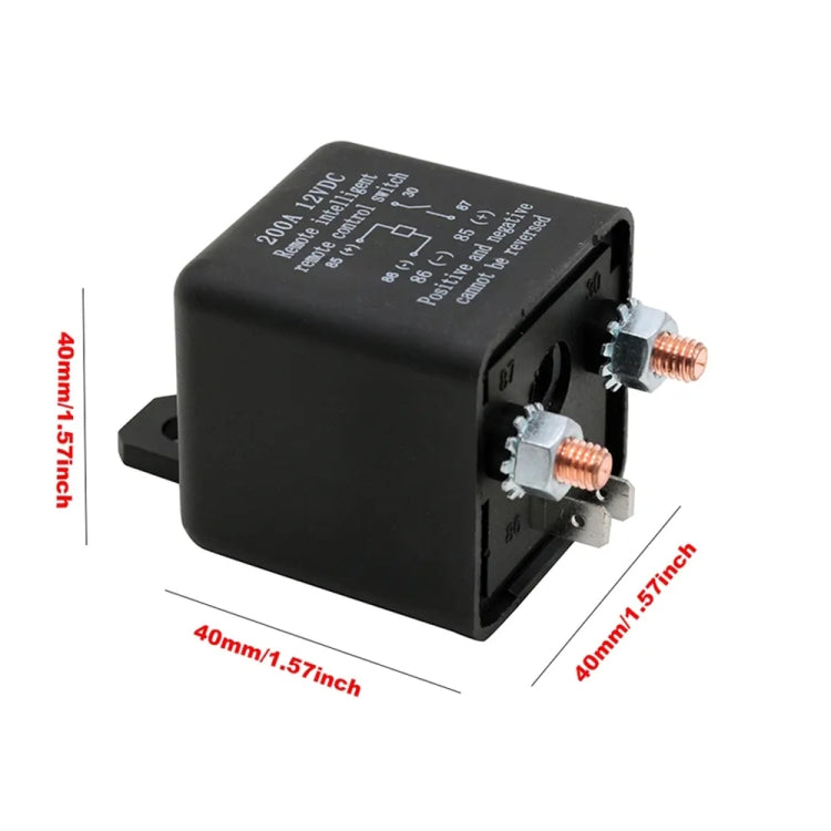 ZL180 12V 200A Car Relay Remote Rireless Battery Isolator with Battery Clip x 1 & Remote Control x 1