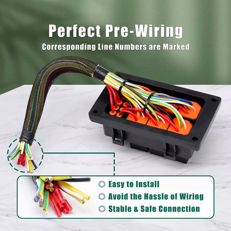 24V 4 Pin Car 6 Slots IP66 Waterproof Relay Fuse Box with Cable