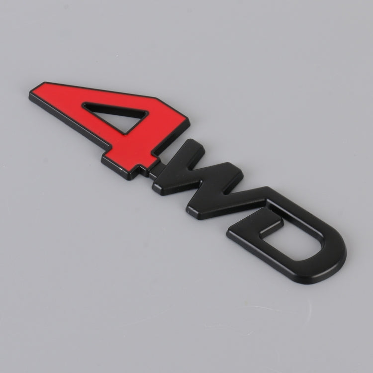 Car 4WD Personalized Aluminum Alloy Decorative Stickers, Size: 13x3.5x0.3cm