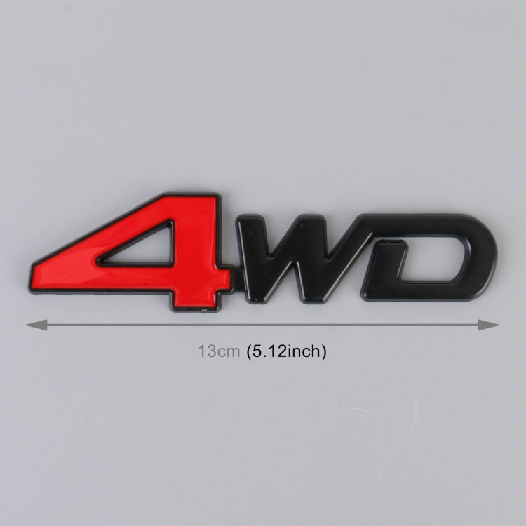 Car 4WD Personalized Aluminum Alloy Decorative Stickers, Size: 13x3.5x0.3cm