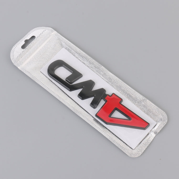 Car 4WD Personalized Aluminum Alloy Decorative Stickers, Size: 13x3.5x0.3cm