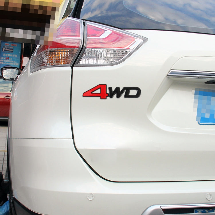 Car 4WD Personalized Aluminum Alloy Decorative Stickers, Size: 13x3.5x0.3cm