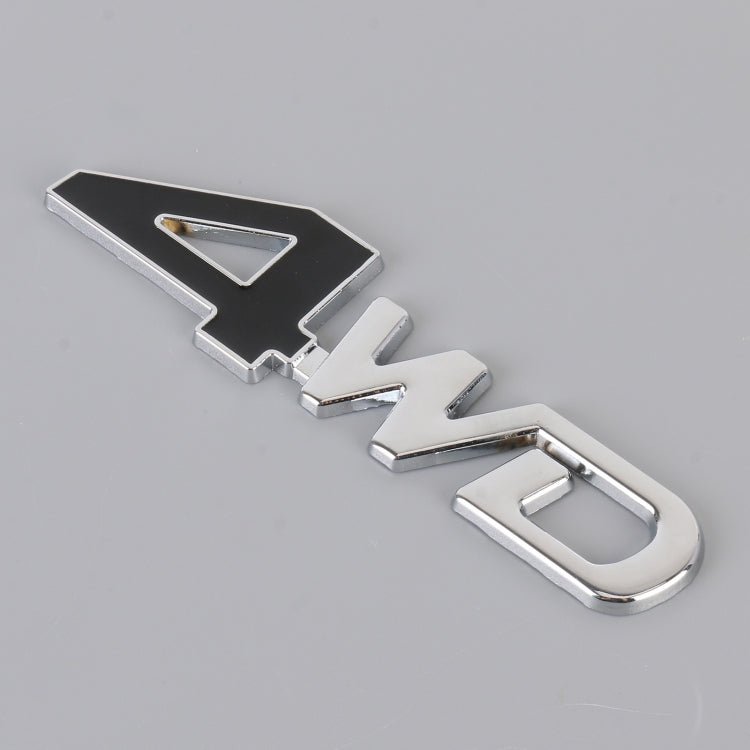 Car 4WD Personalized Aluminum Alloy Decorative Stickers, Size: 13x3.5x0.3cm