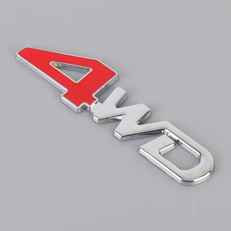 Car 4WD Personalized Aluminum Alloy Decorative Stickers, Size: 13x3.5x0.3cm