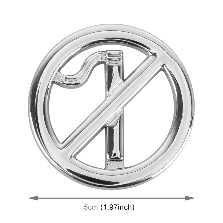 Car No Smoking Sign Personalized Aluminum Alloy Decorative Sticker, Size: 5 x 0.33cm