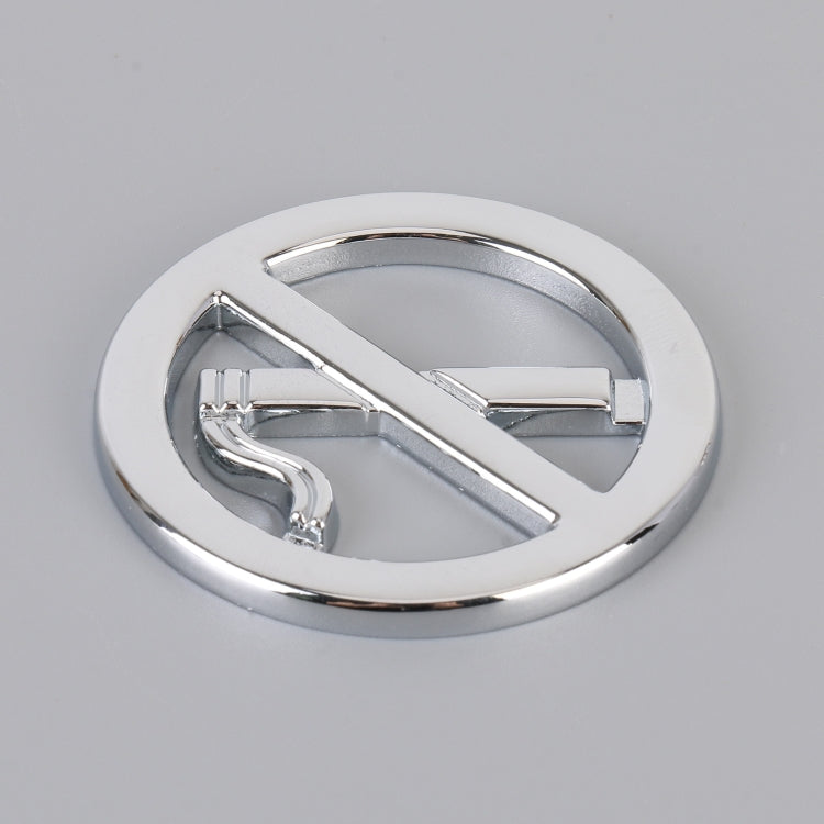 Car No Smoking Sign Personalized Aluminum Alloy Decorative Sticker, Size: 5 x 0.33cm