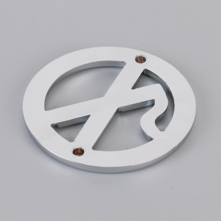 Car No Smoking Sign Personalized Aluminum Alloy Decorative Sticker, Size: 5 x 0.33cm