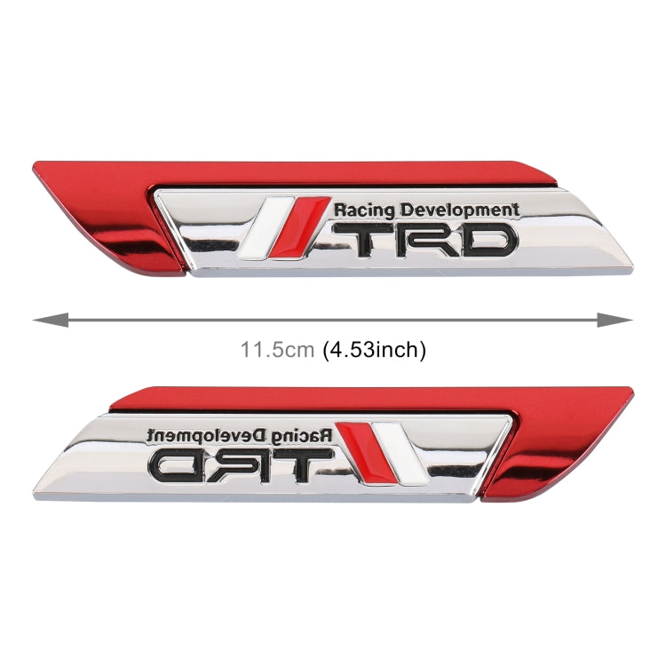 1 Pair Car Racing Development TRD Personalized Aluminum Alloy Decorative Stickers, Size: 11.5 x 2.5 x 0.5cm