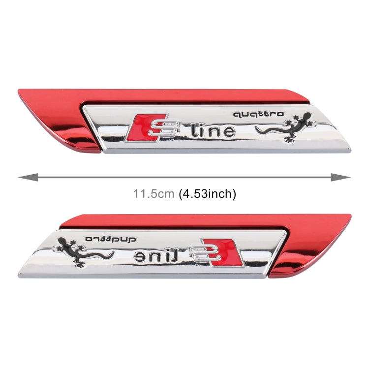 1 Pair Car S Line Personalized Aluminum Alloy Decorative Stickers, Size: 11.5 x 2.5 x 0.5cm