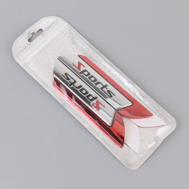 1 Pair Car SPORTS Personalized Aluminum Alloy Decorative Stickers, Size: 11.5 x 2.5 x 0.5cm