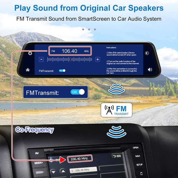 P902S 9 inch Car Touch Screen Dual Camera Navigator Wireless Carplay Reversing Image Recorder