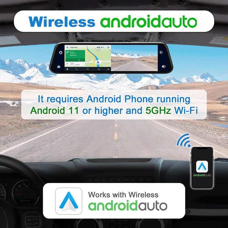 P902S 9 inch Car Touch Screen Dual Camera Navigator Wireless Carplay Reversing Image Recorder