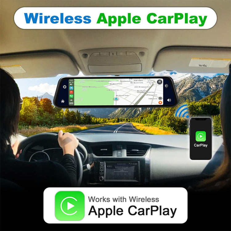 P902S 9 inch Car Touch Screen Dual Camera Navigator Wireless Carplay Reversing Image Recorder