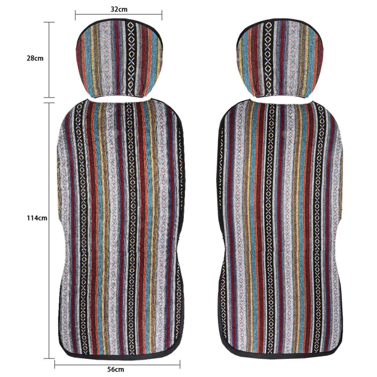 TIROL T25941 General Car Ethnic Style Double Front Seat Protective Cover