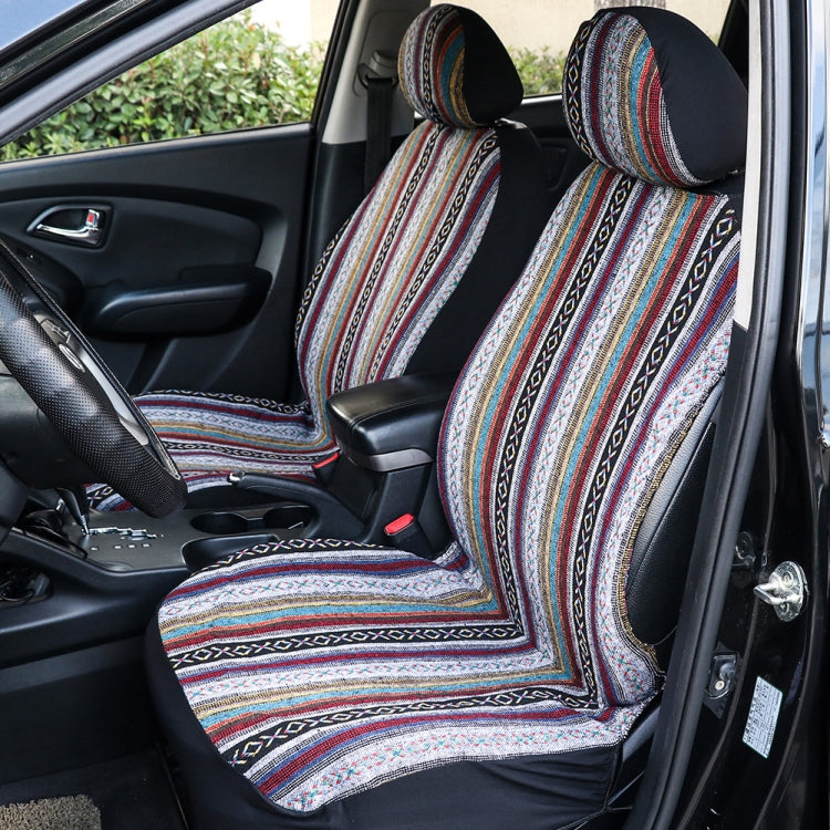 TIROL T25941 General Car Ethnic Style Double Front Seat Protective Cover