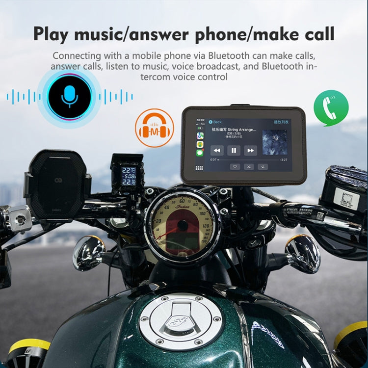 P501M Motorcycles Portable Waterproof IPX7 5 inch Wireless Carplay GPS Navigator, Ordinary Version