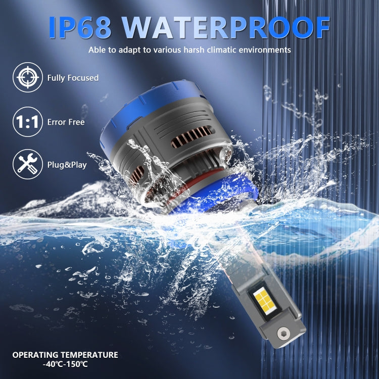 P13 1 Pair H11 / H8 / H9 DC10-32V / 60W / 6000K / 6500LM Car Liquid Metal LED Headlight