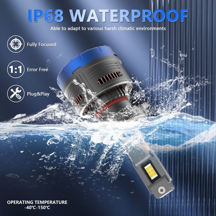P13 1 Pair H7 DC10-32V / 60W / 6000K / 6500LM Car Liquid Metal LED Headlight