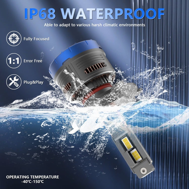 P13 1 Pair H4 / 9003 DC10-32V / 60W / 6000K / 6500LM Car Liquid Metal LED Headlight
