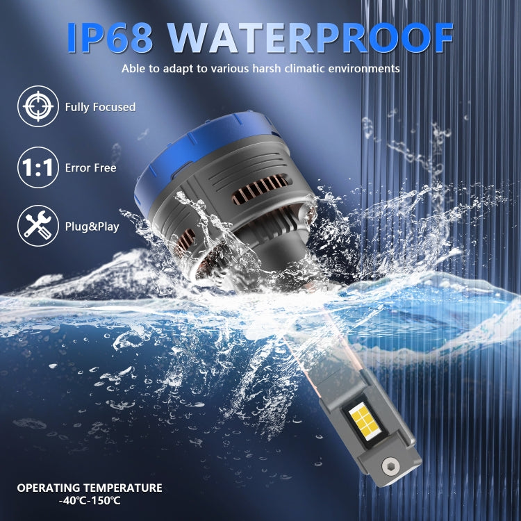 P13 1 Pair H1 DC10-32V / 60W / 6000K / 6500LM Car Liquid Metal LED Headlight