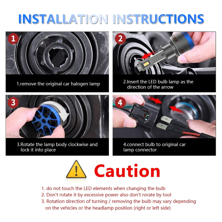 P13 1 Pair H1 DC10-32V / 60W / 6000K / 6500LM Car Liquid Metal LED Headlight