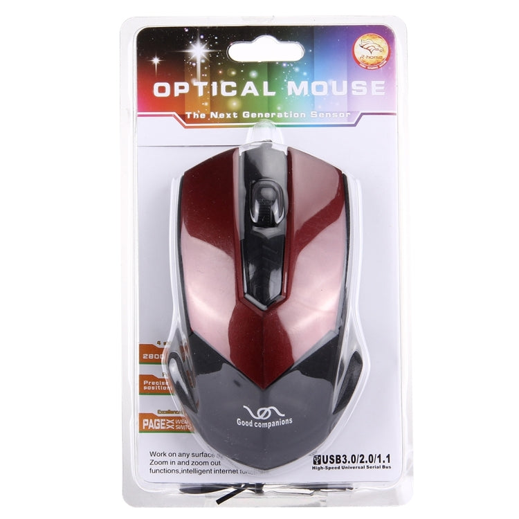 FC-3013 3 Buttons 2000DPI Wired Optical Mouse for Computer PC Laptop