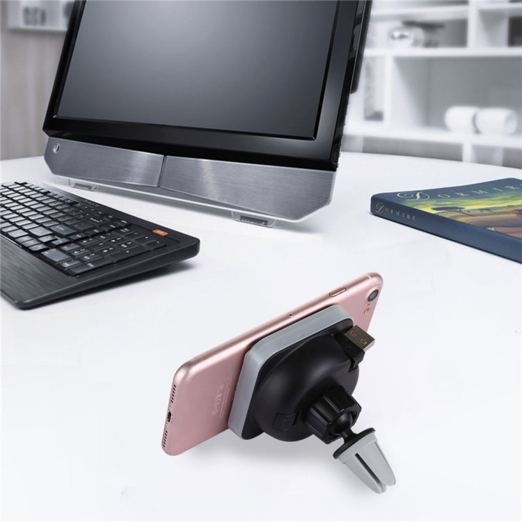360 Degree Rotate Car Air Outlet Vent Adsorption Phone Wireless Charging Holder Stand Mount with 85cm Scalable USB Cable, For iPhone, Samsung, LG, Nokia, HTC, Huawei, and other Smartphones