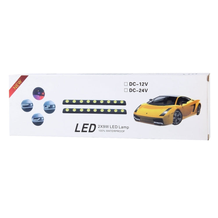 2 PCS DC 12V 8W 6500K Car DRL Daytime Running Lights Lamp with 8 LED Lights(White Light)