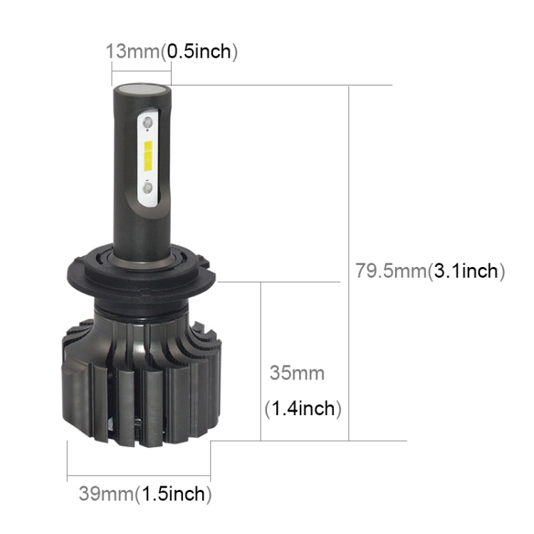 2 PCS V1S H7 30W 4000LM 6000K IP67 Waterproof Car Headlight with 6 CSP Lamps White Light, DC 11-30V
