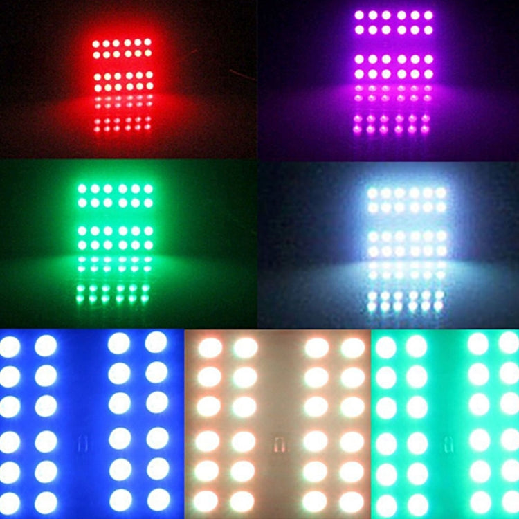 2 PCS Colorful 41MM T10 + Bicuspid Port Remote Control Car Dome Lamp LED Reading Light with 24 LED Lights