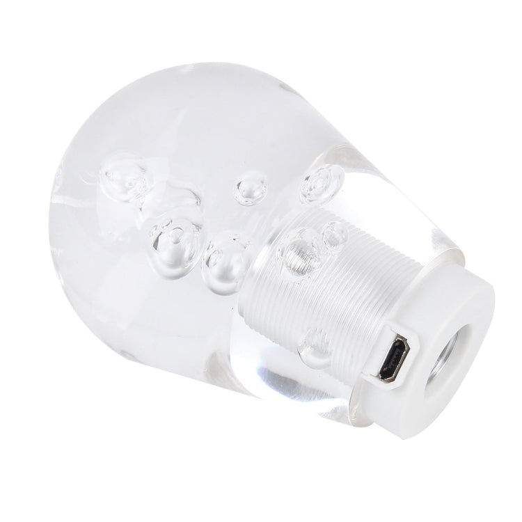Crystal Colorful Light Car Breathing Racing Dash LED Magic Lamp Gear Head Shift Knob with Base, Size: 7.5 * 5.0 * 3.0 cm(Transparent)