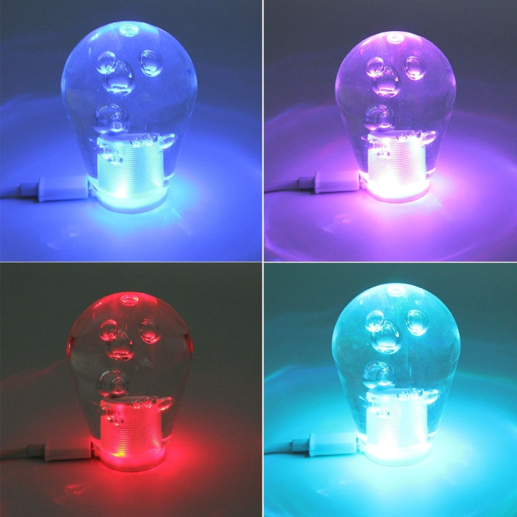 Crystal Colorful Light Car Breathing Racing Dash LED Magic Lamp Gear Head Shift Knob with Base, Size: 7.5 * 5.0 * 3.0 cm(Transparent)