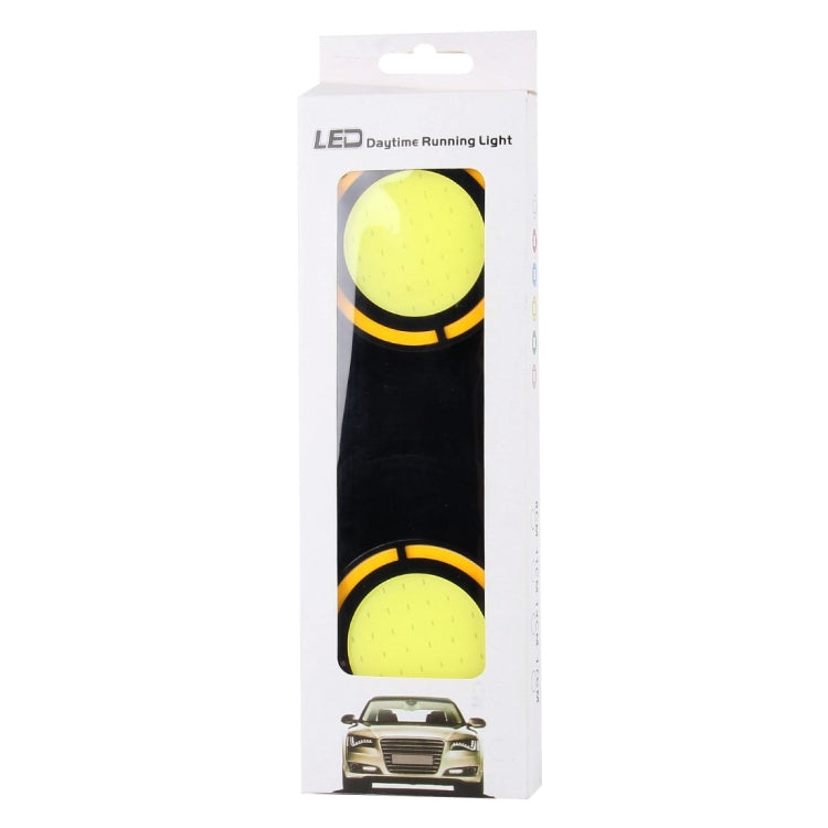 2 PCS DC 12V 10W 6000K Dual Circular Car DRL Daytime Running Lights Lamp(White Light + Yellow Light)
