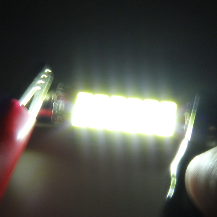 2 PCS DC 12V 3W 44MM 5730 Bicuspid Port Decoding Car Dome Lamp LED Reading Light with 7 LED Lights(White Light)