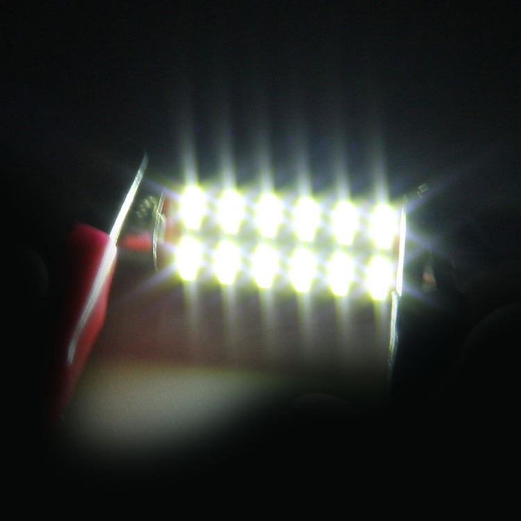2 PCS DC 12V 2W 31MM 4014 Bicuspid Port No Decoding Car Dome Lamp LED Reading Light with 10 LED Lights(White Light)