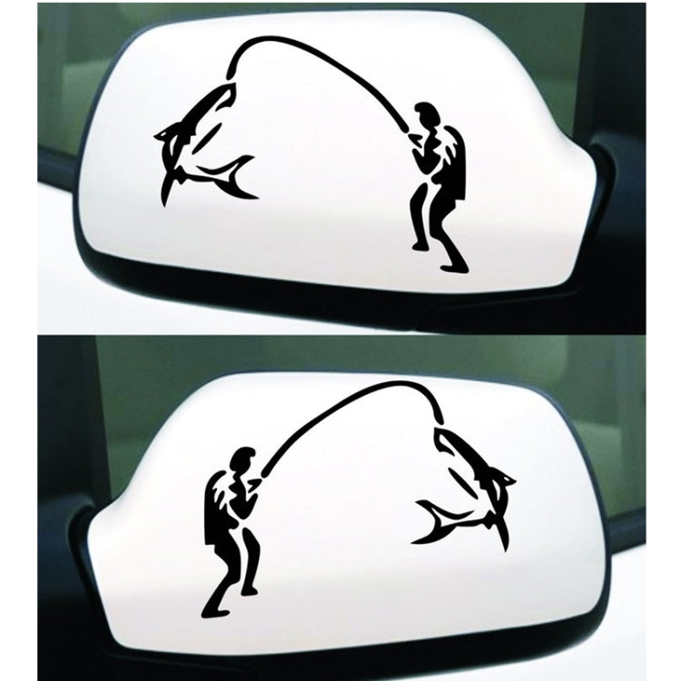 Dual Funny Go Fishing Styling Reflective Car Sticker, Size: 25cm x 9.5cm(Silver)