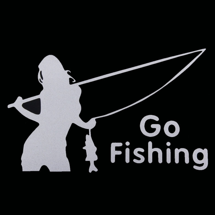 Beauty Go Fishing Styling Reflective Car Sticker, Size: 14cm x 8.5cm