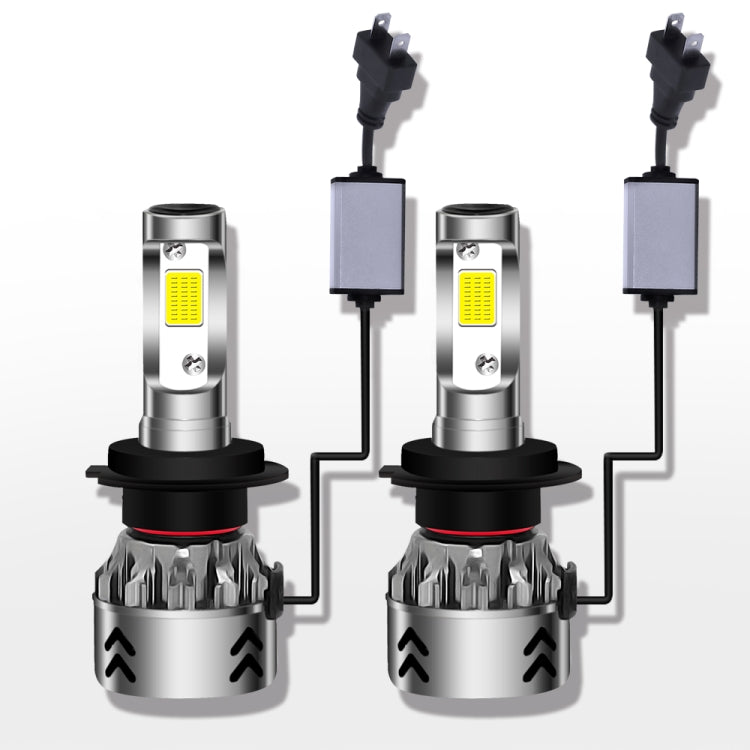 2 PCS H7 27W 3000LM 6000K Pure White COB Chips LED Headlight Bulbs Conversion Kit, DC 9-36V